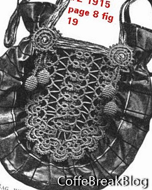 detalhe do Livro de Tatting Priscilla # 2 1919 pág. 8 padrão fig 19 com extremidades do cordão coronário