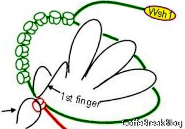 Dovážané vzory v vzoru Tatting Book # 77 # 8175, rozdelený prsteň od Jane Eborall