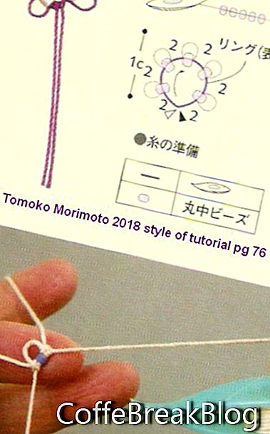 näyte opetusohjelmasta T. Morimoto 2018 Tatting Lace Lesson Book