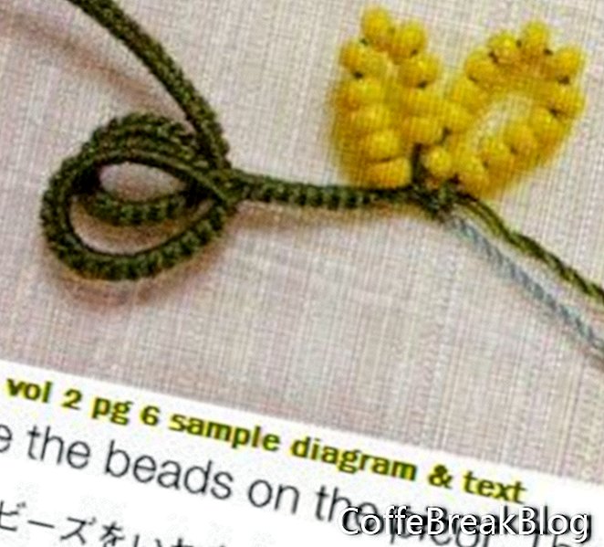 vol. 2 lk 6 näidisdiagramm ja Terachi Yuuko Vol 2 3D Flower Tatting teksti tekst