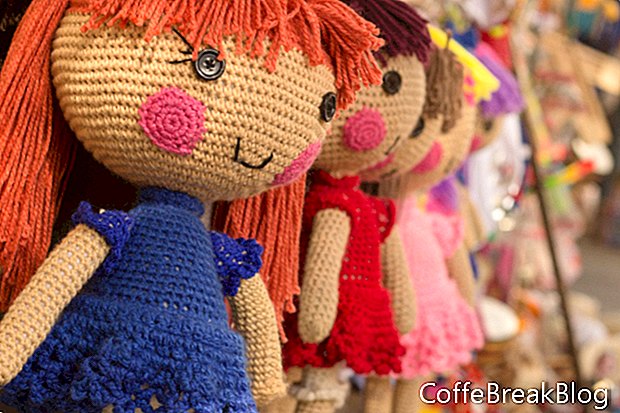 18 इंच गुड़िया के लिए एक थैला Crochet