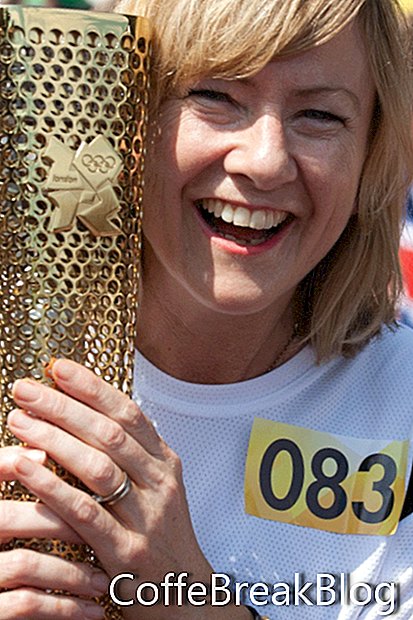 Olimpijska bakla, ki jo je nosila hči Jane Eborall Lucy London Olympics